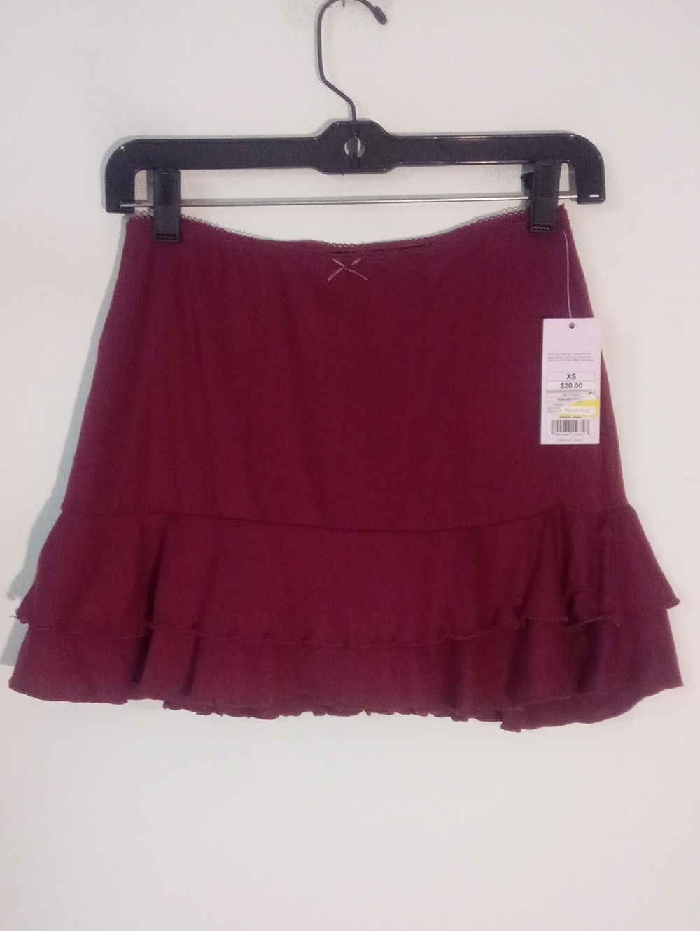 * Wild Fable Ruffled Mini Skirt Skort in Burgundy XS NWT $20 Built In Shorts